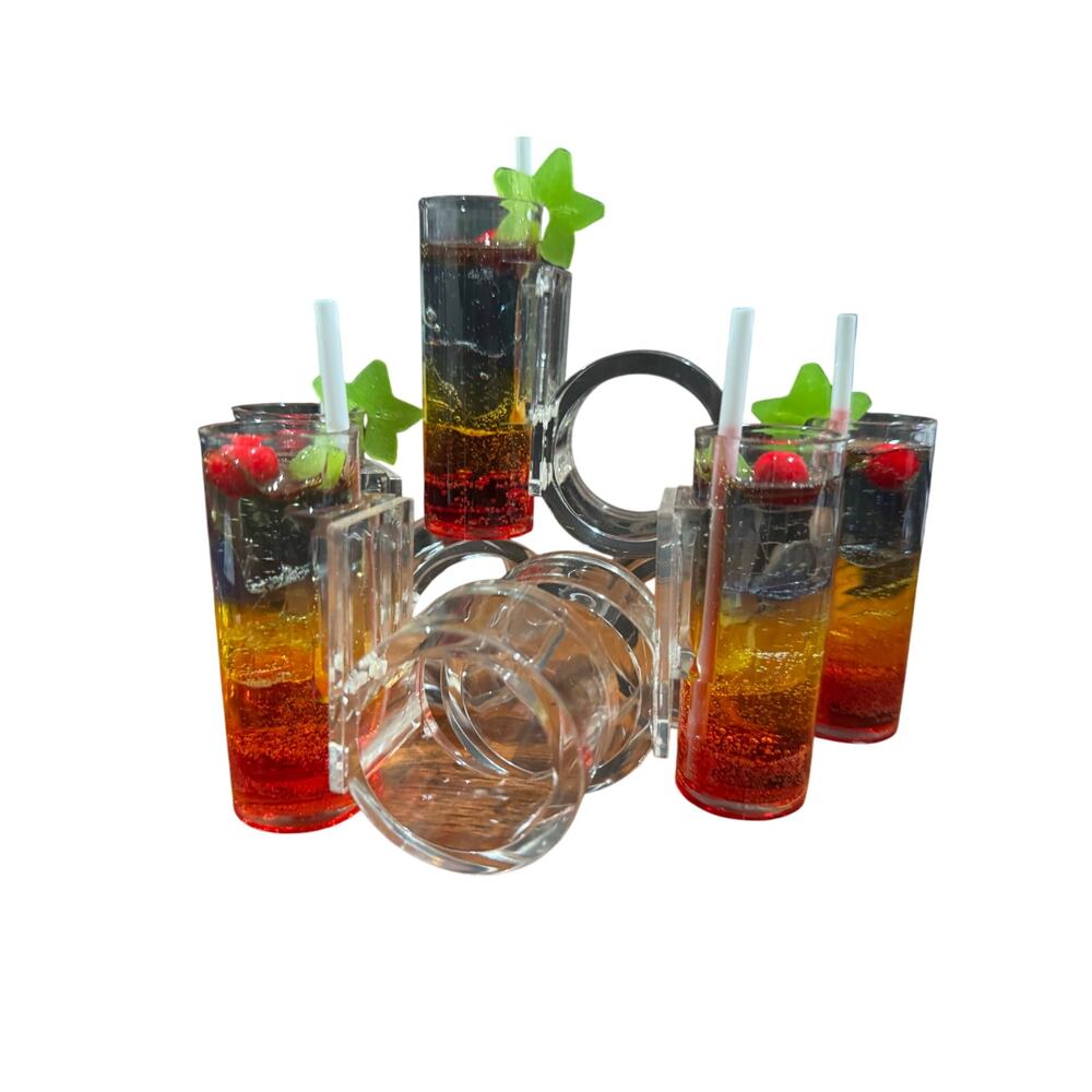 Vintage Acrylic Mixed Cocktail Napkin Rings
